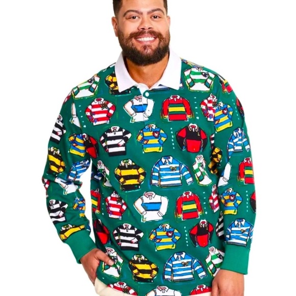 Rowing Blazers Rugby Shirt Tiny Rugy Shirts Print Green Size Medium - Picture 1 of 8